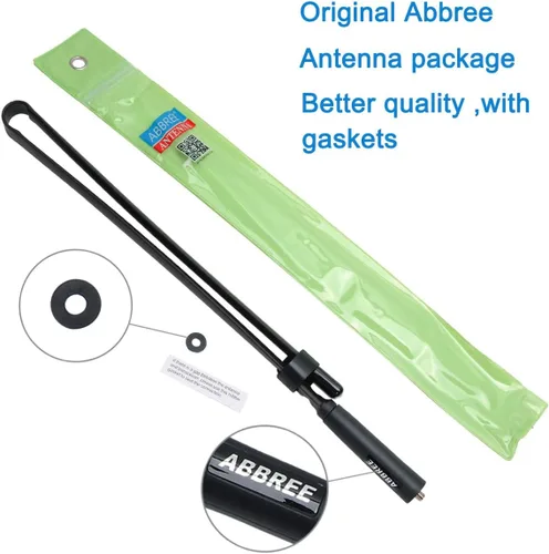 Miniatura 8 de Abbree SMA - Antena de banda dual hembra VHF/UHF 144/430 MHz antena de látigo suave de alta ganancia para radio bidireccional Baofeng UV-5R UV-82.