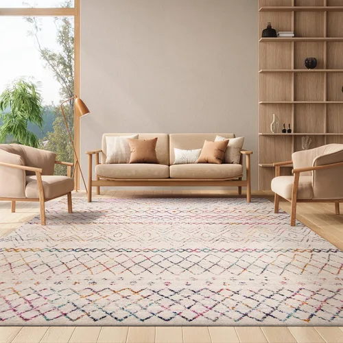 Miniatura 56 de SAFAVIEH Madison Collection - Alfombra decorativa de 2 x 3 pies, color marfil y carbón, diseño marroquí bohemio envejecido, no desprende pelusa
