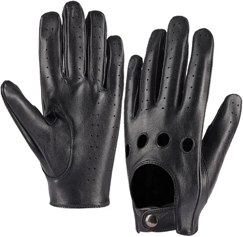 Miniatura 2 de Guantes de conducción de cuero sin forro para pantalla táctil para hombre