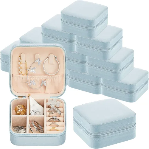 Miniatura 44 de Joyero de viaje de 12 piezas, cajas de regalo de dama de honor, organizador de viaje, pequeño joyero, mini organizador de almacenamiento, caja