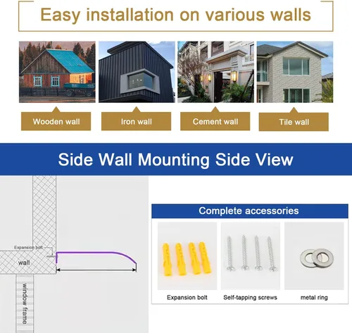 Miniatura 7 de Toldo invisible para ventana, toldo para puerta, toldo arqueado para puerta, toldo de entrada para patio al aire libre, cubierta moderna
