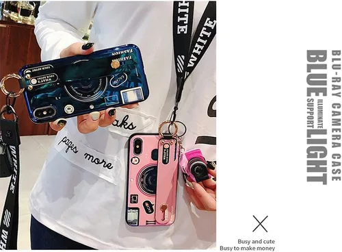 Miniatura 2 de Bonita funda cruzada compatible con Samsung Galaxy A32 5G, con correa para la muñeca, cordón para atril y funda para cámara 3D, de silicona suave, a