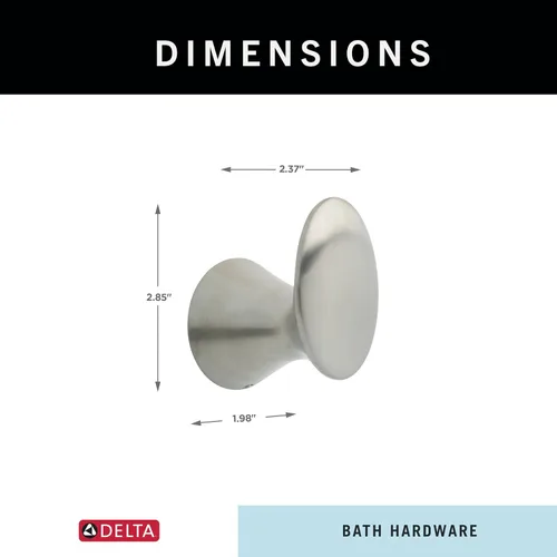 Miniatura 5 de DELTA FAUCET 73835-SS Lahara - Gancho único para toallas, accesorio de hardware de baño en acero inoxidable Acero inoxidable brillante