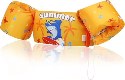Miniatura 13 de MoKo Chaleco de natación para niños pequeños, flotadores de brazo de natación de 22 a 66 libras, niños y niñas, con dibujos animados, alas de agua