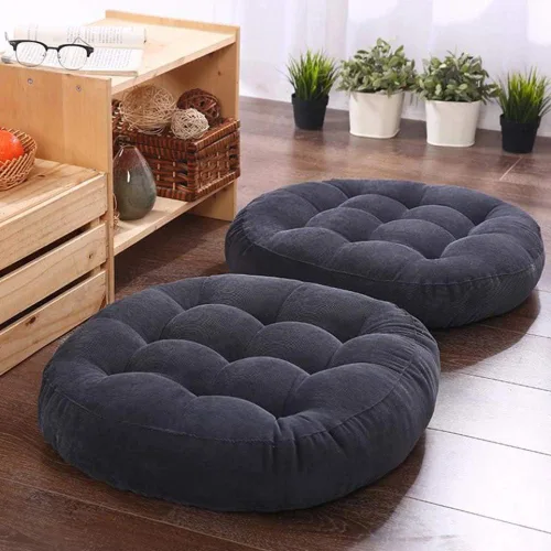 Miniatura 16 de Tiita Juego de 2 cojines redondos para sillas de oficina, 22 x 22 pulgadas, para exteriores, para adultos, sentados, patio, jardín, beige