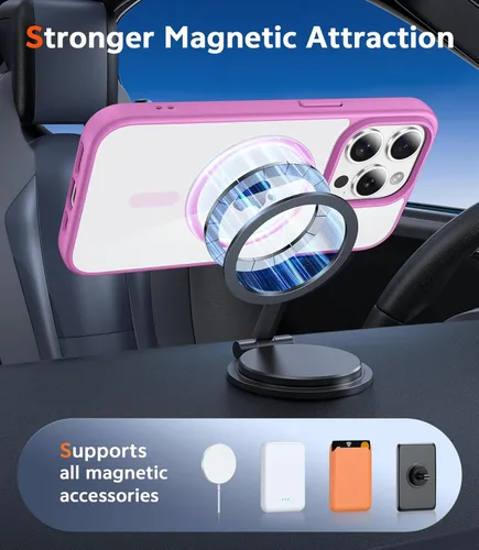 Miniatura 1675 de FNTCASE Funda para iPhone 13 Pro-Max: Fundas magnéticas transparentes compatibles con Magsafe Slim anti amarillamiento protección contra caídas