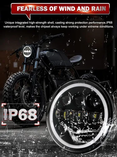 Miniatura 6 de CO LIGHT 5-3/4 5.75 pulgadas LED Halo motocicleta faro Hi/Lo Beam blanco/ámbar DRL proyector LED sellado haz faro 1 unid