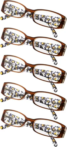 Miniatura 5 de Paquete de 5 lentes de lectura con diseño floral para mujer, incluye lectores de sol