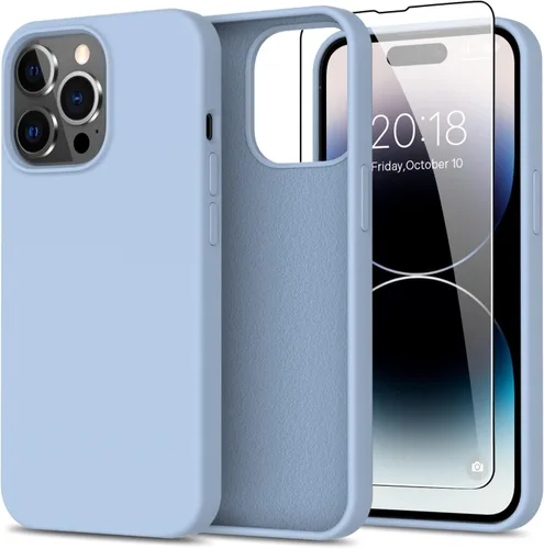 Miniatura 25 de bemal Funda para iPhone 14 Pro con protector de pantalla, silicona líquida de ajuste delgado, forro de microfibra suave, diseñada para mujeres
