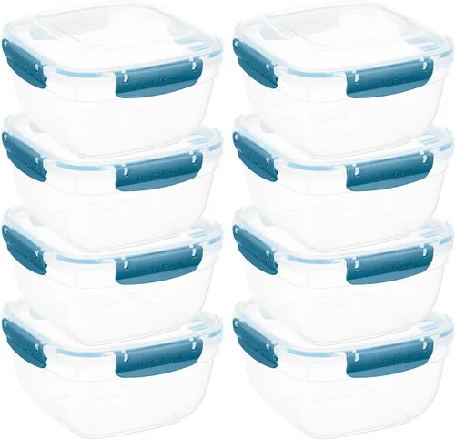 Miniatura 23 de Superio Recipiente de plástico para almacenamiento de alimentos con tapa hermética para cocina, 10 tazas, 80 onzas, libre de BPA, a prueba de fugas