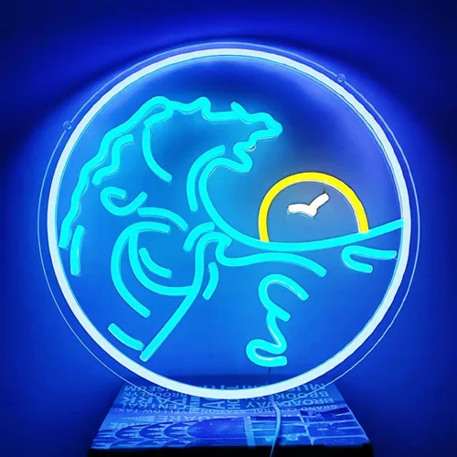 Miniatura 2 de Letreros de neón ondulados para decoración de pared, letrero de luz de neón Sunrize para decoración de habitación, luz nocturna LED regulable