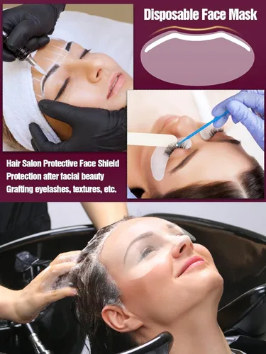 Miniatura 5 de EBANKU 50 viseras de ducha de microblading, protector de pestañas y cejas, protector de gafas de ducha, protector de cejas, cubierta facial