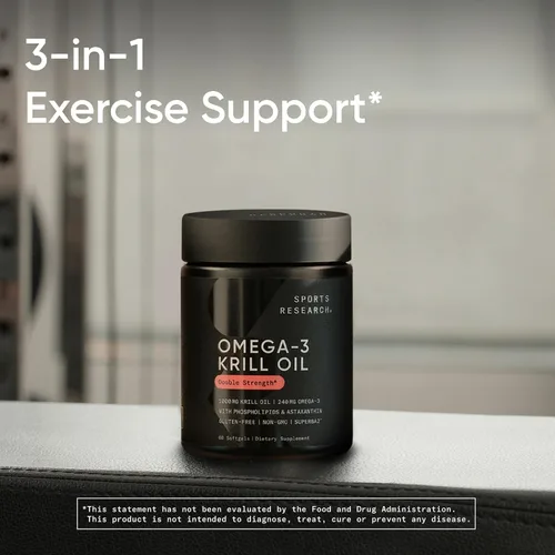 Miniatura 6 de Sports Research® Aceite de Krill Omega-3 de 1000 mg (doble fuerza) – Superba Krill antártico puro con colina, fosfolípidos y astaxantina