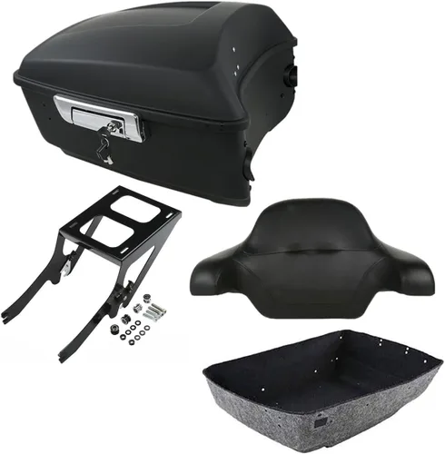 Miniatura 17 de TCMT King - Caja envolvente para maletero de motocicleta, montaje en el respaldo, portaequipajes, luz trasera, altavoces traseros aptos para Harley