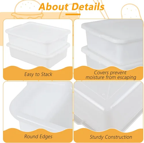 Miniatura 3 de Paquete de 3 cajas para probar masa de pizza, caja para probar masa de pan y contenedor de masa con tapa, libre de BPA