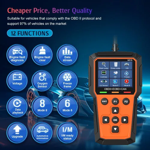 Miniatura 3 de Escáner Universal OBD II Clásico Mejorado, Lector de Código de Fallas de Motor Automotor, Instrumento de Diagnóstico CAN, Lee y Borra Códigos