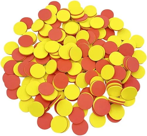 SEETOOOGAMES Contadores de espuma de dos colores, contadores de 1 pulgada para niños, rojo y amarillo, contador educativo, clasificación, patrón,