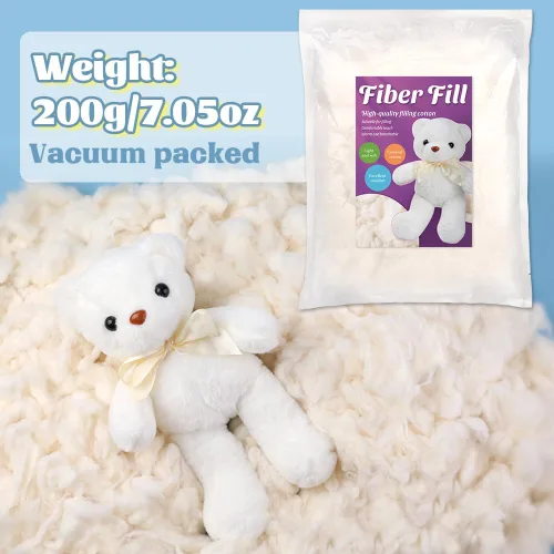 Miniatura 2 de Kogyxe Relleno de algodón de 7.06 onzas, relleno de algodón natural para animales de peluche, relleno de almohada suave para animales de ganchillo
