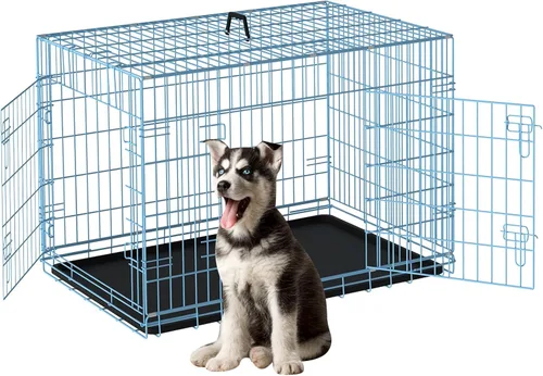 Miniatura 15 de Jaula negra para perros de 24 pulgadas, grande, XXL, plegable para perros grandes, jaulas de alambre de metal, jaula de segregación de animales