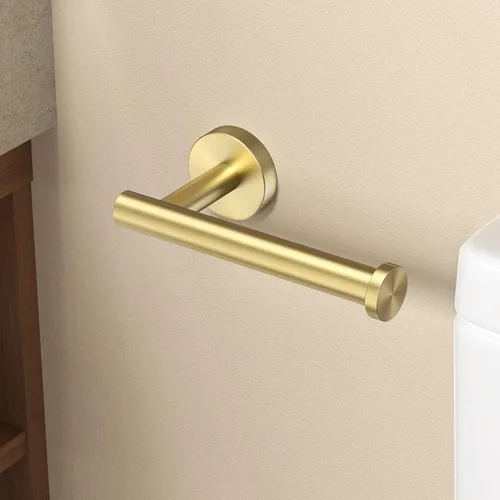 KES Soporte de papel higiénico para baño, soporte de papel higiénico de oro cepillado, soporte de rollo de pared SUS304, acero inoxidable,