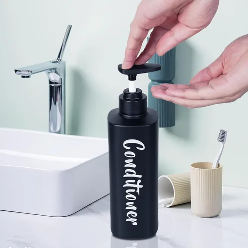 Miniatura 4 de AUMIO Juego de dispensador de jabón de baño de 16.9 onzas, botellas recargables de champú y acondicionador, botellas vacías con bomba para champú