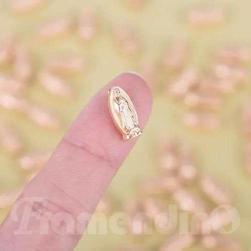 Miniatura 7 de Framendino, Paquete de 60 cuentas de Virgen María, Nuestra Señora de Guadalupe, abalorios espaciadores sueltos para hacer joyas Dorado
