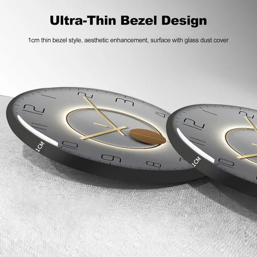 Miniatura 3 de ErgoCar Reloj de pared silencioso moderno de arte deco metálico - Sin tictac y adecuado para sala de estar y dormitorio