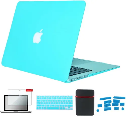 Miniatura 20 de Pack 5 en 1 de carcasa para MacBook Air, de Se7enline, de plástico duro, tacto suave, con protector de teclado de silicón, protector de pantalla