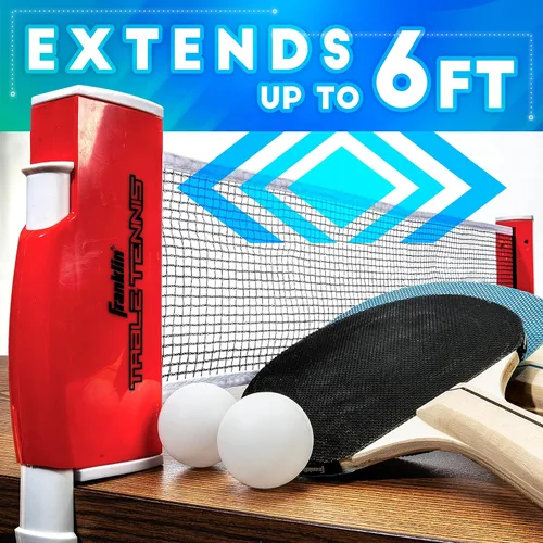 Miniatura 3 de Franklin Sports - Juego de tenis de mesa portátil para llevar, red de ping pong + (2) paletas, pelotas de ping pong incluidas, 2 jugadores Portable