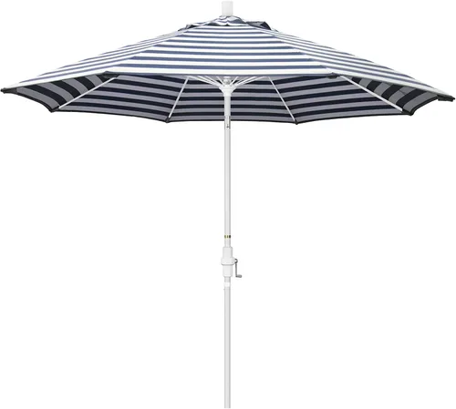 Miniatura 24 de California Umbrella paraguas de tela Olefin de 9 pies de fibra de vidrio de elevación basculante mercado de aluminio, paraguas con poste de bronce