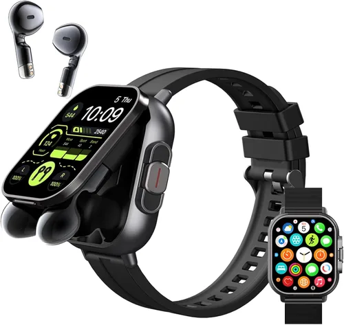 Reloj inteligente con auriculares, pantalla HD de 2.01 pulgadas, reloj inteligente 2 en 1 con más de 100 modos deportivos rastreador de fitness,