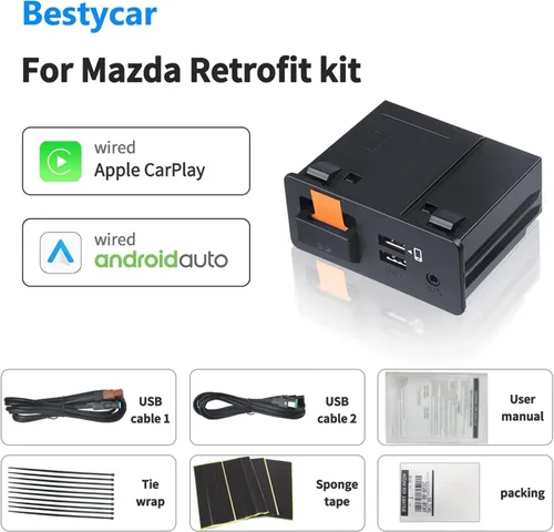Miniatura 8 de TK78-66-9U0C Adaptador Carplay con cable Kit de reequipamiento para Mazda 2 3 6 CX3 CX5 CX9 MX5 Carplay y Android Auto Módulo de interfaz USB