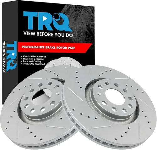 Miniatura 181 de TRQ Juego de rotores de freno de rendimiento trasero con revestimiento G premium compatible con Mazda 6 2014-2021