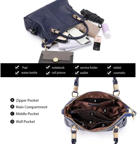 Miniatura 25 de Kattee Cartera bandolera estilo urbano de cuero para mujer