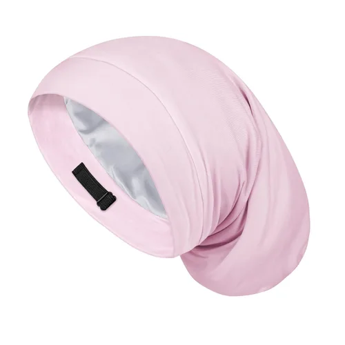 Miniatura 29 de Fittia Cofia de satén para dormir, sedosa sin encrespamiento para el cuidado de rizos, correa ajustable para no deslizarse, gorra para trenzas