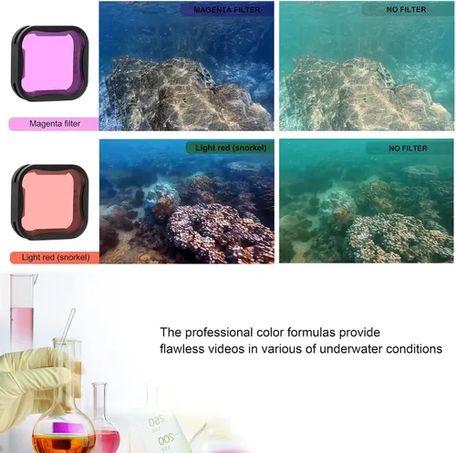 Miniatura 3 de SOONSUN Paquete de 6 filtros de lente para GoPro Hero 7, 6, 5, negro (ND8, ND16, ND32, CPL, rojo claro, filtro magenta), polarización circular