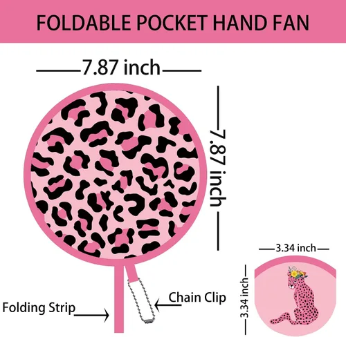 Miniatura 19 de 4 abanicos de mano plegables de pintura floral rosa, ventiladores compactos para mujeres, ventilador de mano plegable para conciertos, viajes
