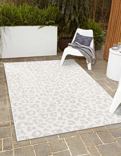 Miniatura 32 de Unique Loom Outdoor Safari Collection Alfombra de área - Leopardo (4 pies 1 pulgada x 6 pies 1 pulgada rectangular, gris claro/gris)