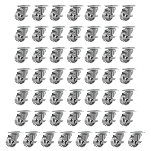 Miniatura 44 de Ruedas industriales resistentes de 3 x 1.25 pulgadas, capacidad de 350 libras, ruedas de hierro fundido y marco de acero para carros, carritos