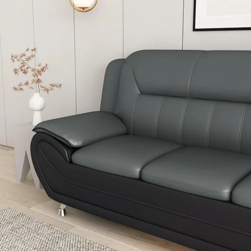 Miniatura 9 de Container Furniture Direct Silla y sofá de piel sintética de estilo moderno con reposabrazos extra cómodos, ideal para sala de estar, dormitorio u