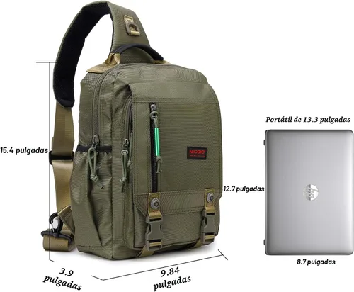 Miniatura 6 de Mochilas de hombro tipo bandolera NICGID, mochilas para pecho y hombro, mochilas para laptop de 12.5'' 13.3'' 14.1'' 15.6'', mochila crossbody tipo