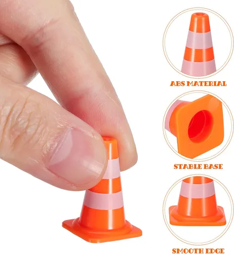 Miniatura 3 de NUOBESTY 7 mini conos de tráfico, señales de tráfico para niños de 0.98 pulgadas, para entrenamiento deportivo en miniatura, conos de bloqueo