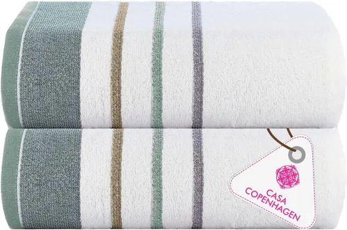 Miniatura 110 de CASA COPENHAGEN Juego de 6 toallas de palomitas de maíz, color azul polvoriento, 21.16 oz/m², 2 toallas de baño, 2 toallas de mano y 2 toallas