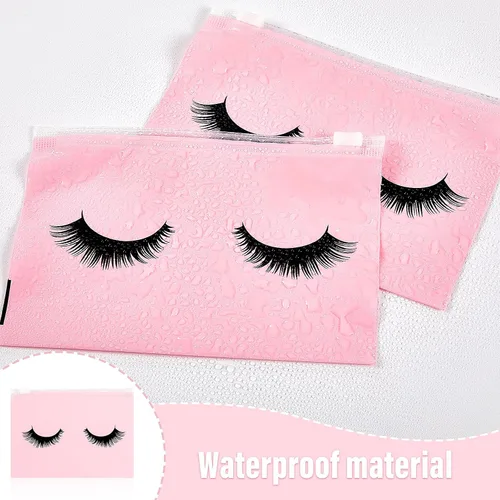 Miniatura 4 de Tenare 100 bolsas de maquillaje de pestañas, bolsas de pestañas para clientes, cuidado posterior de pestañas, bolsa de plástico impermeable