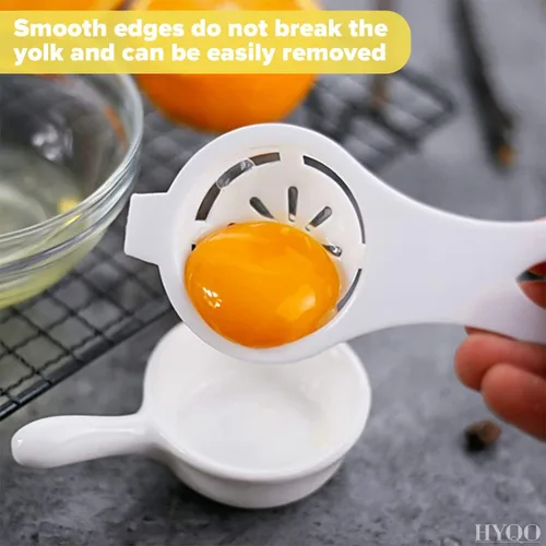 Miniatura 6 de Separador de huevos para huevos crudos, herramienta separadora de yema de huevo con diseño de cuenco colgante para menos desorden, cuenco