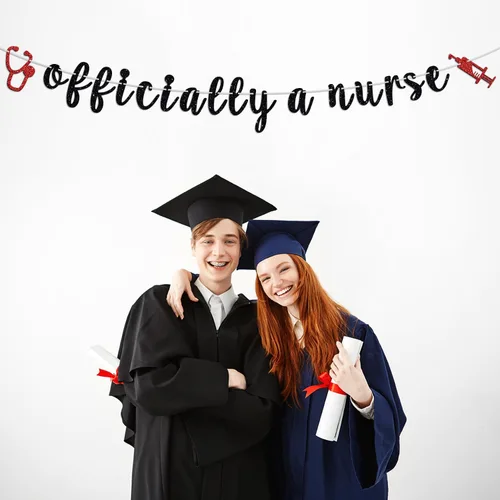 Miniatura 3 de Cartel oficial de una enfermera – Felicidades Enfermera Grad/Nailed It/BSN/RN/NP/LPN – Suministros de decoración de fiesta de graduación