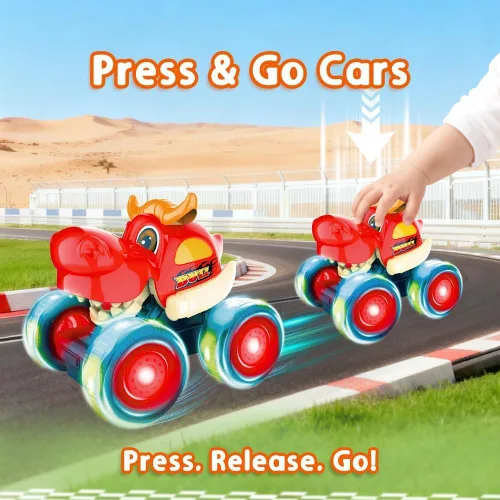 Miniatura 5 de Juguetes de Camiones Monstruo, Camiones Monstruo con Luces para Niños de 4-7 años, Coches de Juguete para Niños Pequeños de 1-3 años con Camión