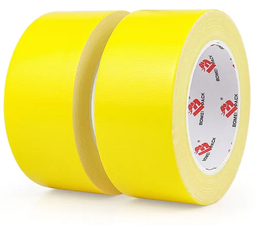 Cinta adhesiva amarilla pesada, 9 mil de grosor, 2 pulgadas x 30 yardas, fuerte resistencia industrial, flexible, sin residuos, impermeable y