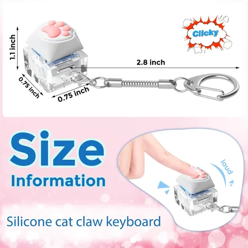 Miniatura 2 de Llavero de Teclado Juguetes Sensoriales Fidget, Clicker Fidget para Alivio del Estrés TDAH Autismo