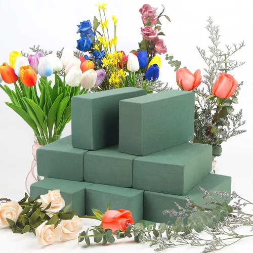 Miniatura 6 de CCINEE 8 piezas de bloques de espuma floral, bloques verdes de espuma floral para mini floristería, suministros para arreglos de flores frescas